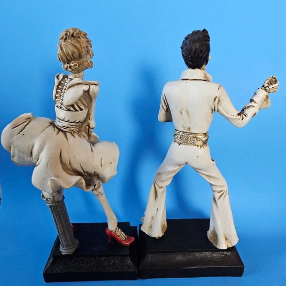 Skeleton Elvis Presley & Marilyn Monroe Figurine Statue Decor NEW 12” Novogratz - Picture 2 of 4